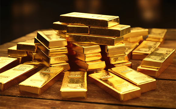 a pile of hallmarked gold bullions